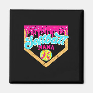 Softball Mama Tropf Funny Game Day Softball Eiscre Magnet
