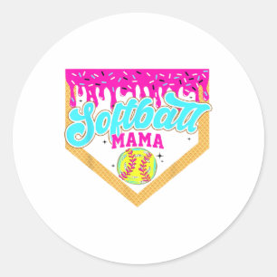 Softball Mama Tropfen Ice Cream Driving Game Day S Runder Aufkleber