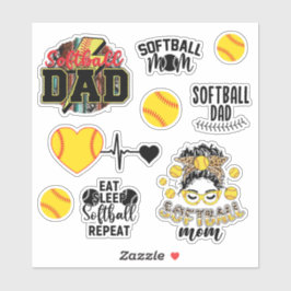Softball-Mama und Vater Aufkleber