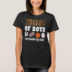 Softball-Mama von Boys, umgeben von Ballen, Leopar T-Shirt