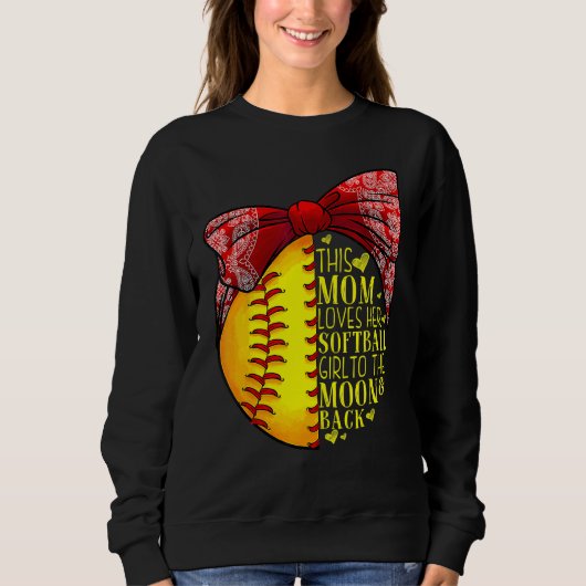 Softball Mama Women Pitcher Catcher Girls 4 Sweatshirt (Vorderseite)