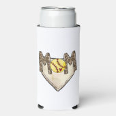 Softball Mama Zuhause Plate Jersey Nummer Leopard Selters Dosenkühler (Seltzer Vorderseite)