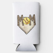Softball Mama Zuhause Plate Jersey Nummer Leopard Selters Dosenkühler (Vorderseite)