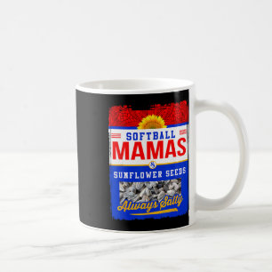 Softball-Mamas und Sonnenblumenkerne immer salzige Kaffeetasse