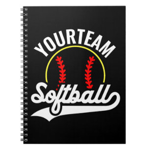 Softball-Mannschaftsspieler NAME HINZUFÜGEN Person Notizblock