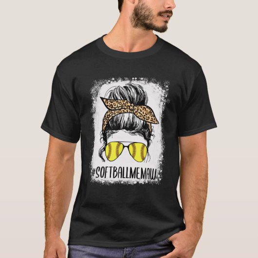 Softball Memaw Life Leopard T-Shirt (Vorderseite)