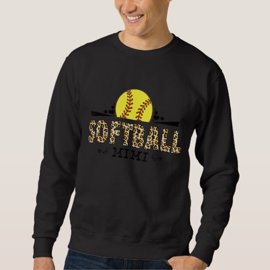 Softball Mimi Leopard Muster Motheru2019s Day Sweatshirt (Vorderseite)