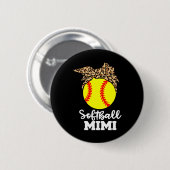 Softball Mimi Lustiger Leopard Mimi Button (Vorne & Hinten)