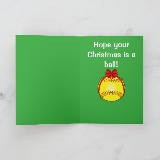 Softball mit Bow zu Weihnachten (Innenseite)