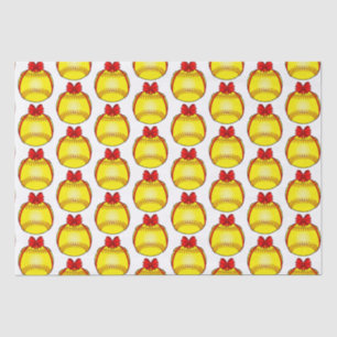 Softball mit einem Weihnachtsbow Seidenpapier