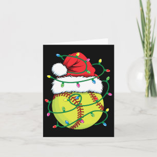 Softball Mit Santa Hut Männer Jungen Mädchen Weihn Karte