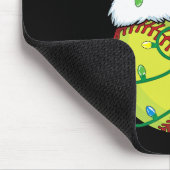 Softball mit Weihnachtsmannmütze Men Boys Weihnach Mousepad (Ecke)