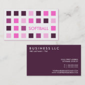 SOFTBALL (Mod-Quadrate) Visitenkarte (Vorne/Hinten)