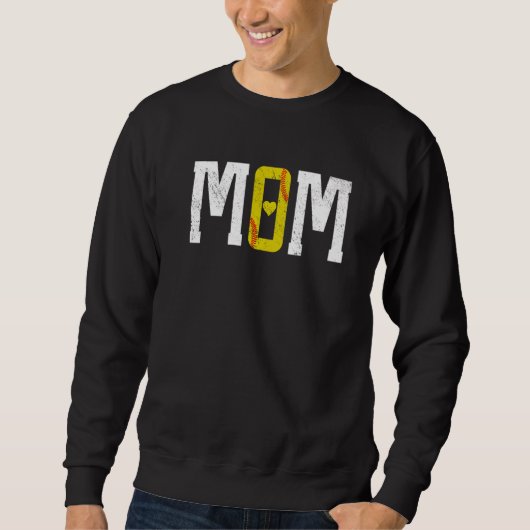 Softball Mom Heart   Sweatshirt (Vorderseite)