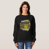 Softball Mom Leopard Bleached Family Matching Sweatshirt (Vorne ganz)