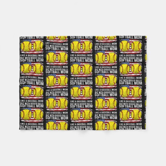 Softball Mom Like A Baseball Mom But With Bigger Fleecedecke (Vorderseite (Horizontal))