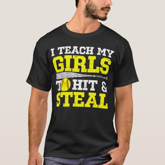 Softball Mom Softball Dad Ieach My Girls to Hit an T-Shirt (Vorderseite)