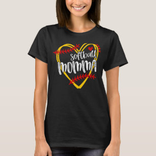 Softball Momma Mama Softball Softball Herz T-Shirt