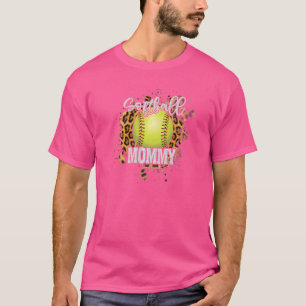 Softball Mommy Vintag Softball Familie Matching T-Shirt