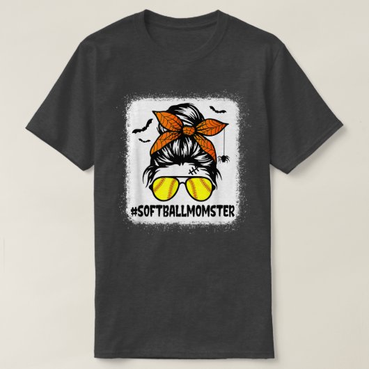 Softball Momster für Frauen Halloween Mama Messy B T-Shirt (Design vorne)