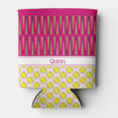 Softball-Motivmuster individuelle Name pink Dosenkühler (Vorderseite)