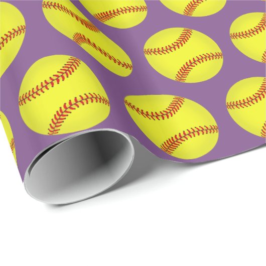 Softball-Muster Geschenkpapier (Rolleneckpunkt)