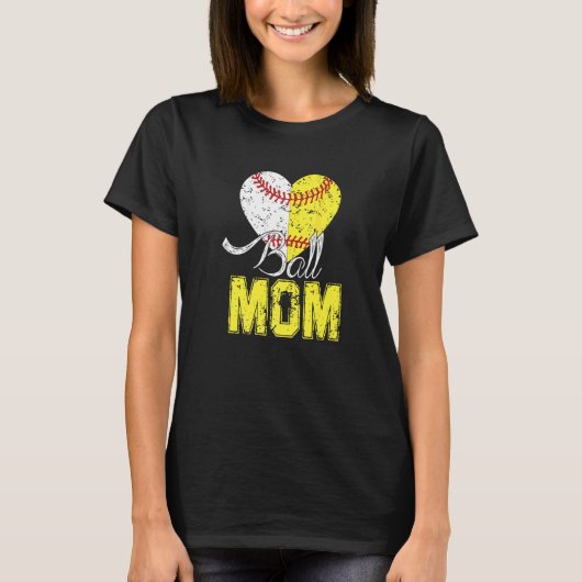 Softball-Mutter Für Frauen Pitcher Catcher Muttert T-Shirt (Vorderseite)
