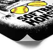Softball-Mutter-Leben Unordentlicher Dutt Hallowee Poster (Ecke)