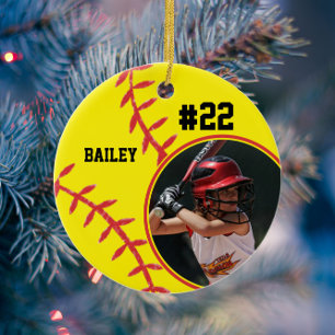 Softball Name Trikot Nummer Foto Andenken Keramik Ornament