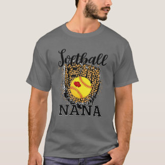 Softball Nana Leopard Game Day Geschenk für Mutter T-Shirt