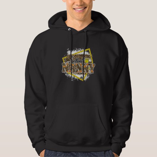 Softball-Nanny-Leopard-Gebleicht-Familie passend Hoodie (Vorderseite)
