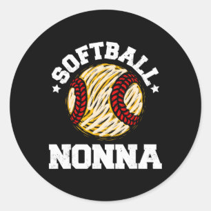 Softball Nonna Distressed Vintage Lustig Oma Ga Runder Aufkleber