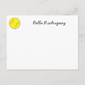 Softball Notecard, Postcard, Customized Postkarte