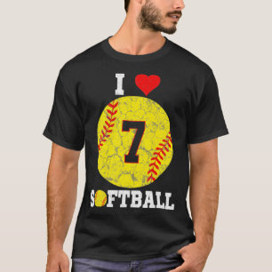 Softball Nr. 7 Softball Lover Geschenk Vintag Ret T-Shirt