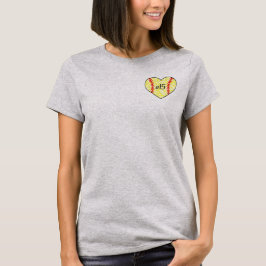 Softball-Nummer Mama-Shirt mit Spitzen-Herzdesign T-Shirt