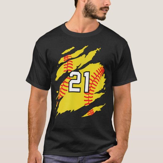 Softball-Nummer T-Shirt (Vorderseite)