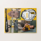 Softball oder Baseball 3 Foto Jigsaw Puzzle Gelb (Horizontal)