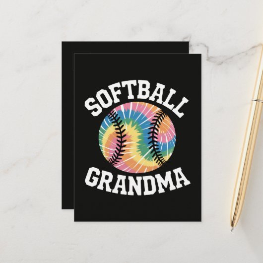 Softball-Oma Ankündigungspostkarte (Vorderseite/Rückseite Beispiel)