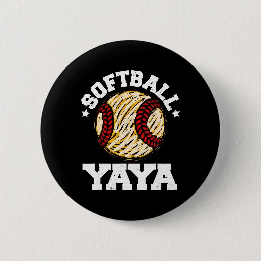 Softball-Oma bedrängte Vintage-lustige Großmutter- Button (Vorderseite)