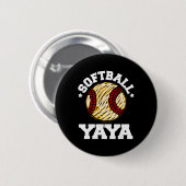 Softball-Oma bedrängte Vintage-lustige Großmutter- Button (Vorne & Hinten)