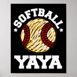 Softball Oma Distressed Vintage Lustig Großmutter  Poster