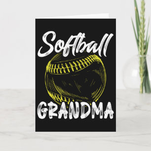 Softball-Oma Frauen Familie passende Spielermot Karte