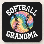 Softball-Oma Getränkeuntersetzer (Vorderseite)