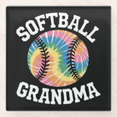 Softball-Oma Glasuntersetzer (Vorderseite)