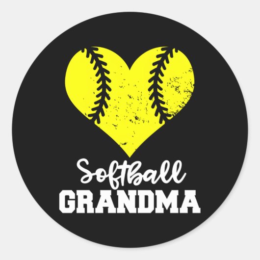 Softball Oma He Softball Runder Aufkleber (Vorderseite)