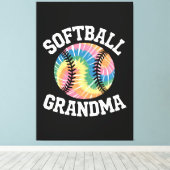 Softball-Oma Leinwanddruck (Insitu (Holzboden))