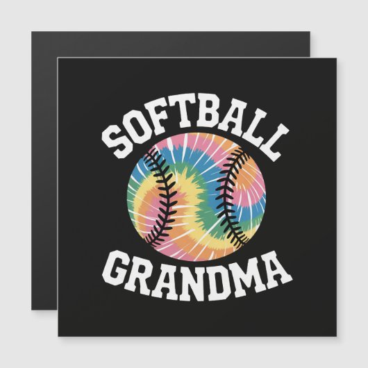 Softball-Oma Magnetkarte (Vorne/Hinten)