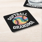 Softball-Oma Rechteckiger Pappuntersetzer (angewinkelt)