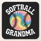 Softball-Oma Rechteckiger Pappuntersetzer (Vorderseite)