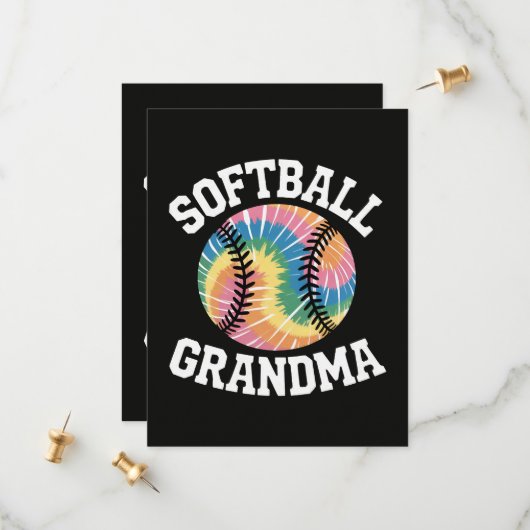 Softball-Oma Save The Date (Vorderseite/Rückseite Beispiel)